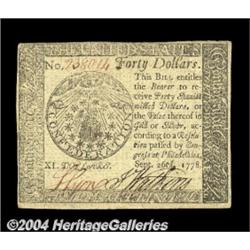 Continental Currency September 26, 1778 $40