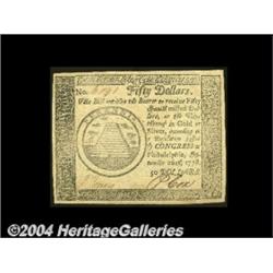 Continental Currency September 26, 1778 $50