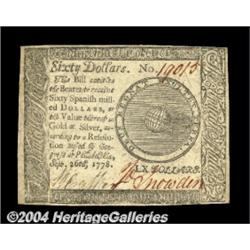 Continental Currency September 26, 1778 $60