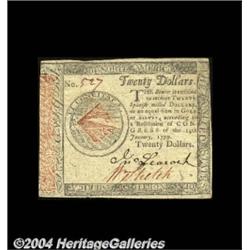 Continental Currency January 14, 1779 $20