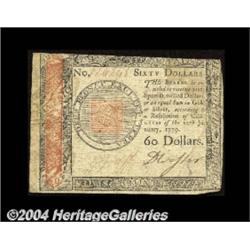 Continental Currency January 14, 1779 $60 Very