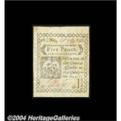 Connecticut October 11, 1777 5d Gem New. This