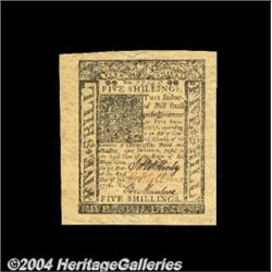 Delaware January 1, 1776 5s Superb Gem New. A