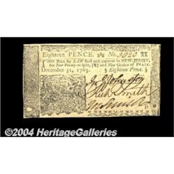 New Jersey December 31, 1763 18d Very Choice