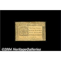New York March 5, 1776 $5 New. Very well