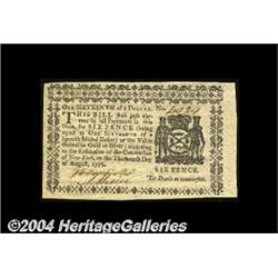New York August 13, 1776 $1/16 Gem New. A