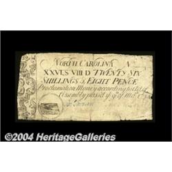 North Carolina March 9, 1754 26s8d Very Fine.