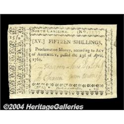 North Carolina April 23, 1761 15s About New. A