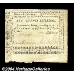 North Carolina April 23, 1761 20s Choice