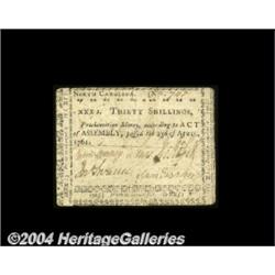 North Carolina April 23, 1761 30s Very Fine.