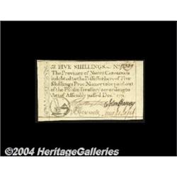North Carolina December, 1771 5s Choice New.