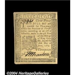 Pennsylvania June 18, 1764 3d New. Two of the