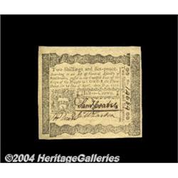 Pennsylvania April 3, 1772 2s6d Superb Gem