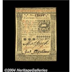 Pennsylvania October 1, 1773 15s Choice About