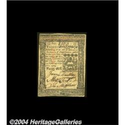 Pennsylvania October 1, 1773 20s About New.