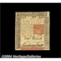 Pennsylvania April 10, 1775 50s Gem New.