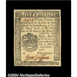 Pennsylvania April 25, 1776 3d Superb Gem New.