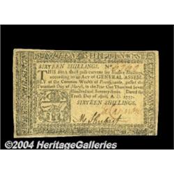 Pennsylvania April 10, 1777 16s Very Choice