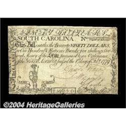 South Carolina February 8, 1779 $90 Very Fine.