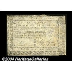 Virginia July 14, 1780 $35 Extremely Fine.