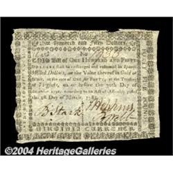 Virginia March 1, 1781 $150 Extremely Fine.