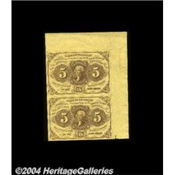 Fr. 1230 5c First Issue Vertical Pair Gem New.