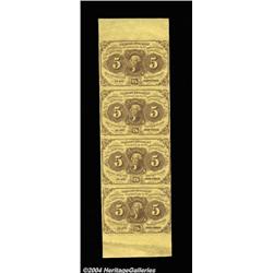 Fr. 1230 5c First Issue Vertical Strip of Four