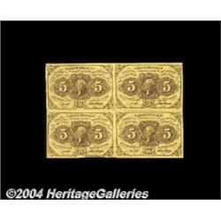 Fr. 1230 5c First Issue Block of Four Choice