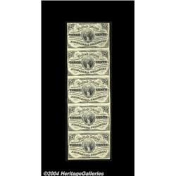 Fr. 1226 3c Third Issue Vertical Strip of Five