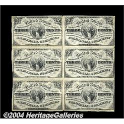 Fr. 1226 3c Third Issue Block of Six Extremely