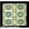 Image 2 : Fr. 1226 3c Third Issue Block of Six Extremely