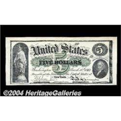 Impressions of 1863 Five Dollar Legal. These