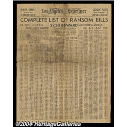 Weyerhaeuser Kidnapping Ransom Bill List. A