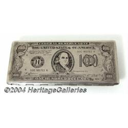 $100 Bill Cigarette Case. A full-size case