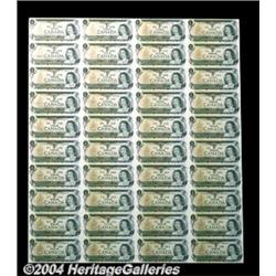 BC-46b $1 1973 Uncut Sheet of 40. Choice-Gem