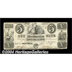 Montreal, P.Q.- The Mechanics Bank $5 June 1,