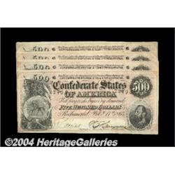 T64 $500 1864, Four Consecutive Examples. This