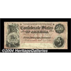 T64 $500 1864. This lovely note appears