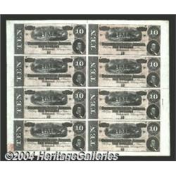 T68 $10 1864 Uncut Sheet of Eight. A second