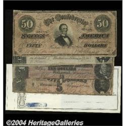 Confederate Group Lot.T66 $50 1864 FineT67 $20