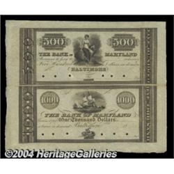 Baltimore, MD- The Bank of Maryland $500-$1000