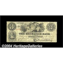 Newark, NJ- The Mechanics Bank $3 June 4, 1863