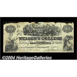 Cincinnati, OH- Nelson's College $10 1880
