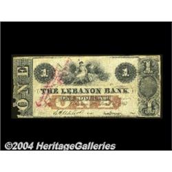 Lebanon, PA- The Lebanon Bank $1 June 6, 1861