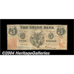 Charleston, SC- The Union Bank $5 Jan. 1, 1859