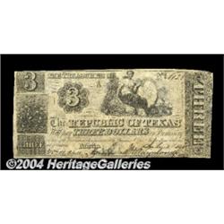 Austin, TX - Republic of Texas $3 July 1, 1841