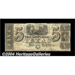 Austin, TX - Republic of Texas $5 Jan. 6, 1840
