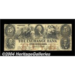 Springfield, VT- The Exchange Bank $5 June 1,