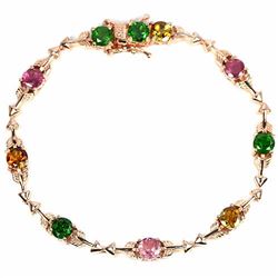 NATURAL MULTI COLOR TOURMALINE BRACELET