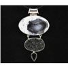 Image 2 : Dendrite Opal, Drusy and Tourmalated Quartz Pendant, &  Dendrite Opal